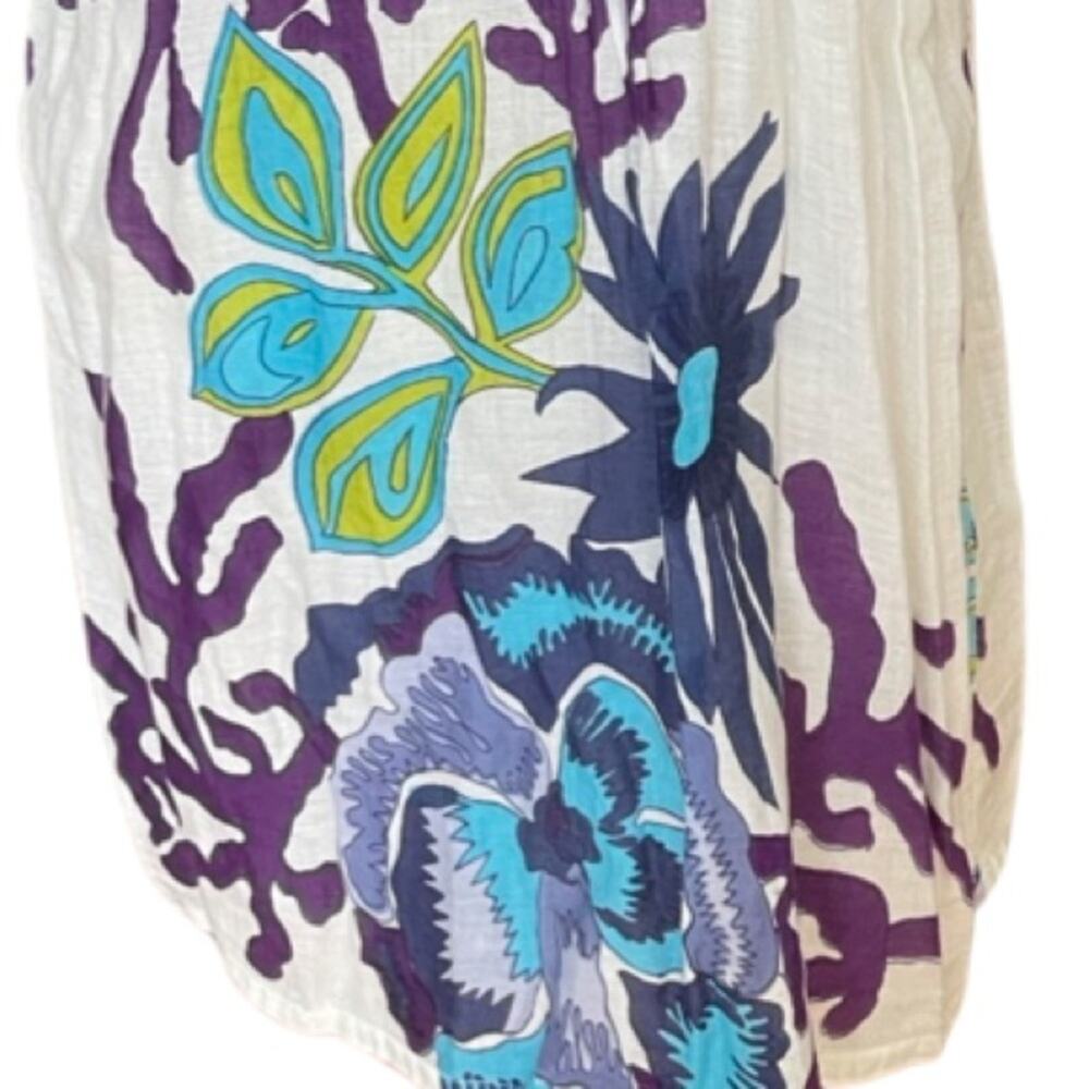 Top Dress Coverup beaded details on neckline white blue purple size XL - Picture 5 of 10
